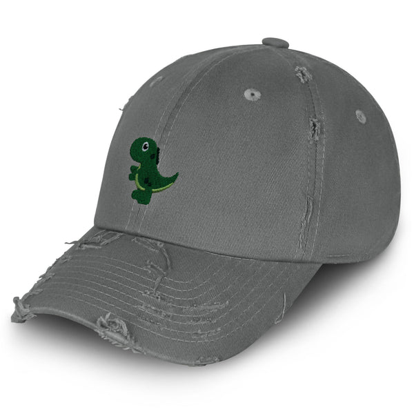 Tyrannosaurus Rex Dinosaur Vintage Dad Hat Frayed Embroidered Cap Child Kid, Dino