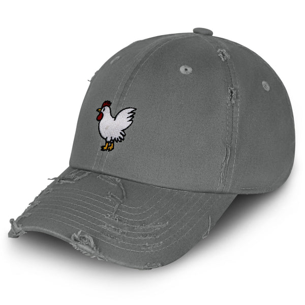 Chicken Vintage Dad Hat Frayed Embroidered Cap Chick Fried