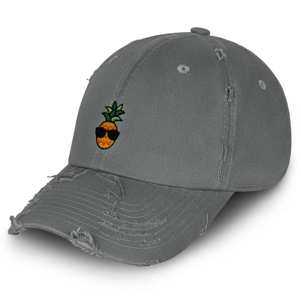 Pineapple Man Vintage Dad Hat Frayed Embroidered Cap Sunglasses