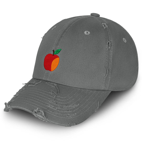 Apple Vintage Dad Hat Frayed Embroidered Cap Fruit