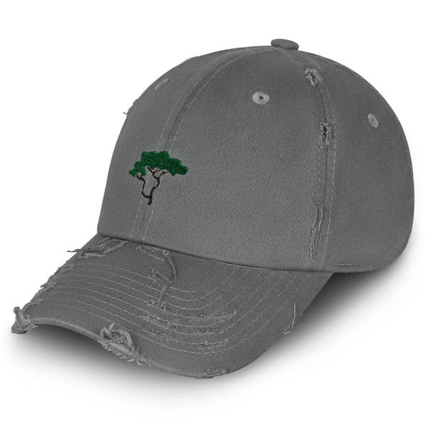 Tree Vintage Dad Hat Frayed Embroidered Cap Hiking