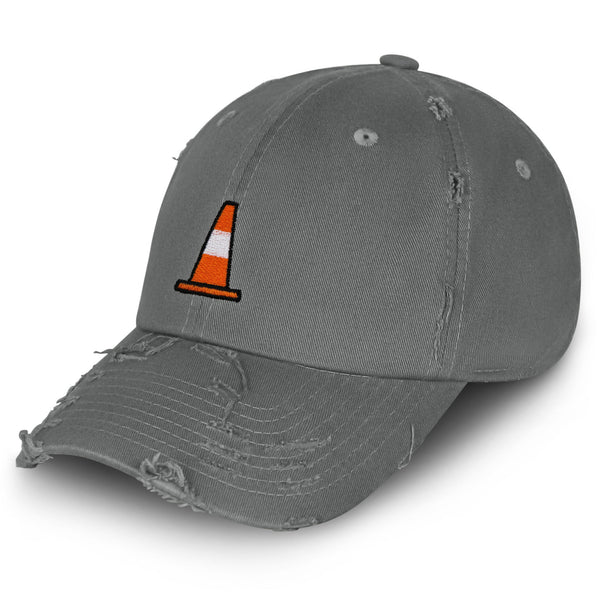 Safety Cone Vintage Dad Hat Frayed Embroidered Cap Construction