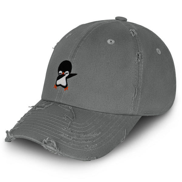 Dabbing Penguin Vintage Dad Hat Frayed Embroidered Cap Southpole Cute