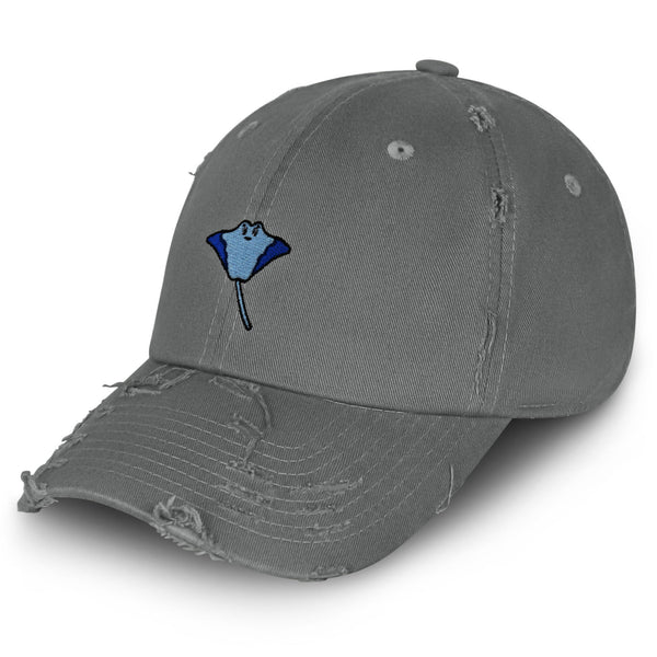 Stingray Vintage Dad Hat Frayed Embroidered Cap Fishing Ocean