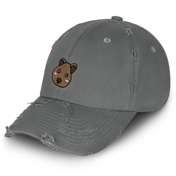 Quokka Face Vintage Dad Hat Frayed Embroidered Cap Cute Animal