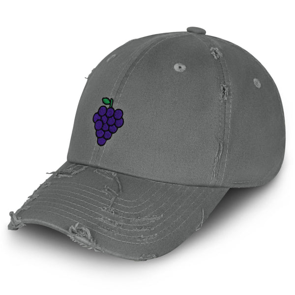 Grapes Vintage Dad Hat Frayed Embroidered Cap Fruit