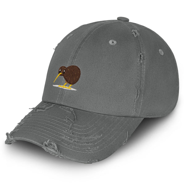 Kiwi Bird Vintage Dad Hat Frayed Embroidered Cap Funny