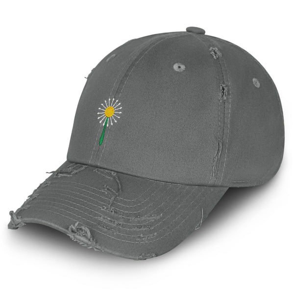 Dandelion Vintage Dad Hat Frayed Embroidered Cap Flower