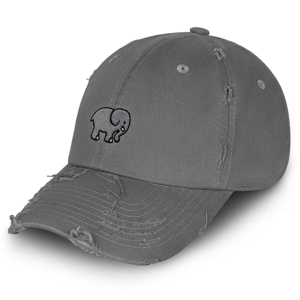 Elephant Vintage Dad Hat Frayed Embroidered Cap Cute