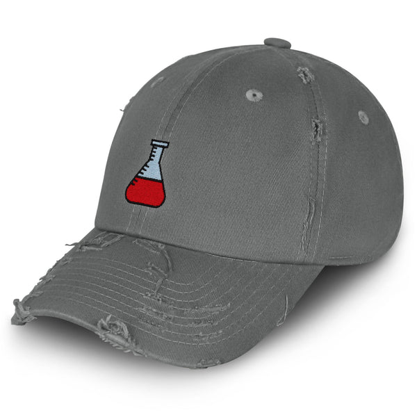 Erlenmeyer Flask Vintage Dad Hat Frayed Embroidered Cap Science