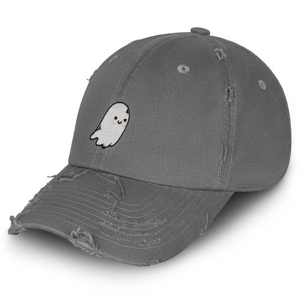 Cute Ghost Vintage Dad Hat Frayed Embroidered Cap Scary