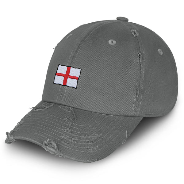 England Flag Vintage Dad Hat Frayed Embroidered Cap Fluttering