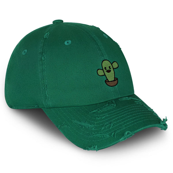 Cute Cactus Vintage Dad Hat Frayed Embroidered Cap Desert