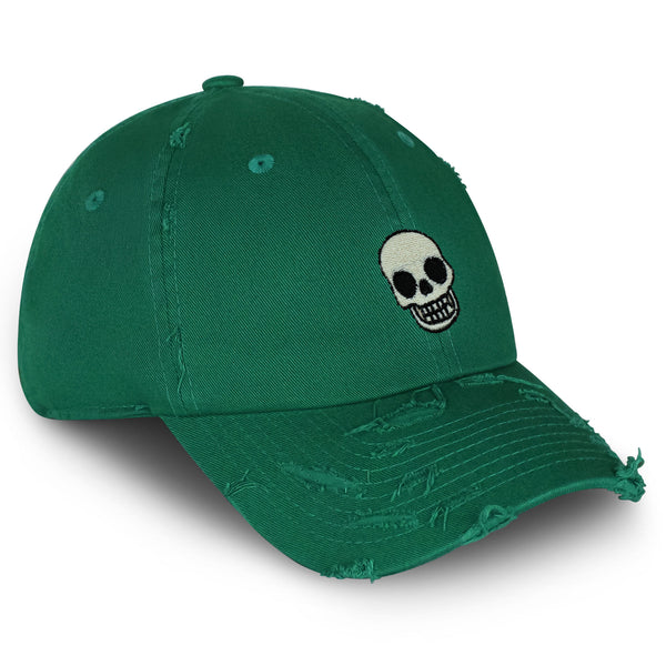 Skull Vintage Dad Hat Frayed Embroidered Cap Girly Halloween