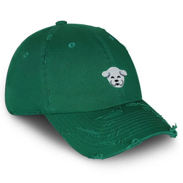 Bichon Frise Vintage Dad Hat Frayed Embroidered Cap Dog Puppy