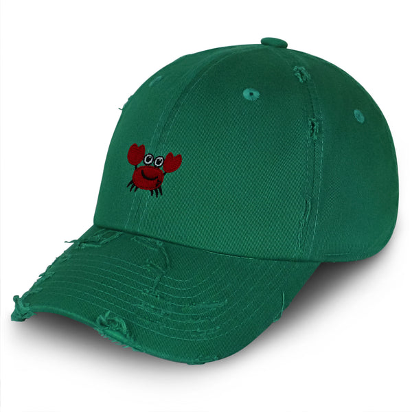 Funny Crab Vintage Dad Hat Frayed Embroidered Cap Ocean Sea, Fishing