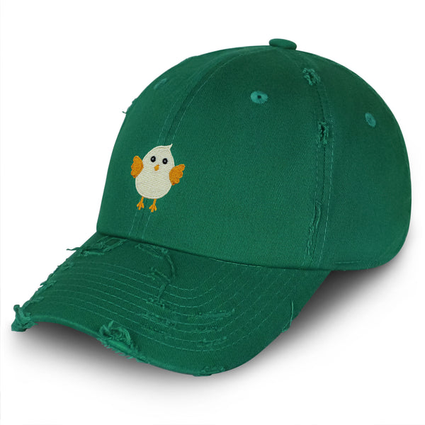 Cute Chick Vintage Dad Hat Frayed Embroidered Cap Chicken