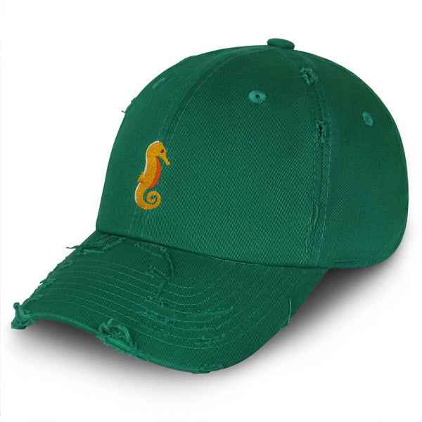 Seahorse Vintage Dad Hat Frayed Embroidered Cap Ocean Sea, Fish