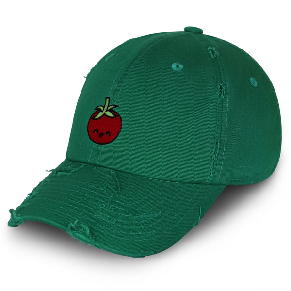 Tomato Vintage Dad Hat Frayed Embroidered Cap Vegetable Vegan