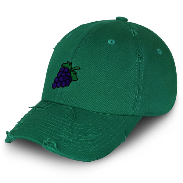 Grape Vintage Dad Hat Frayed Embroidered Cap Farm Farmers, Vegan