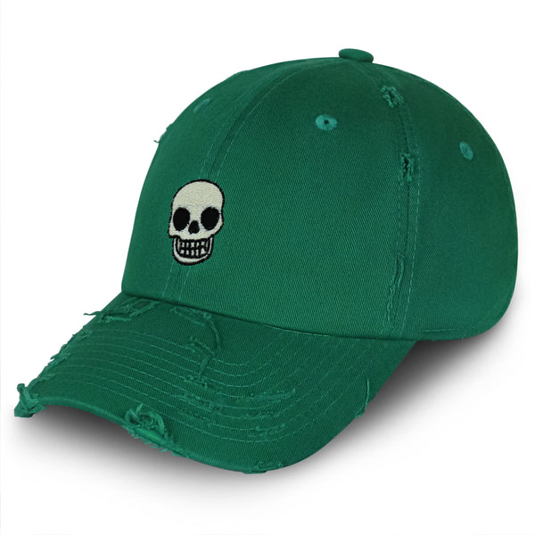 Skull Vintage Dad Hat Frayed Embroidered Cap Girly Halloween