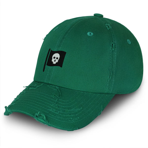 Skull Flag Vintage Dad Hat Frayed Embroidered Cap Pirate