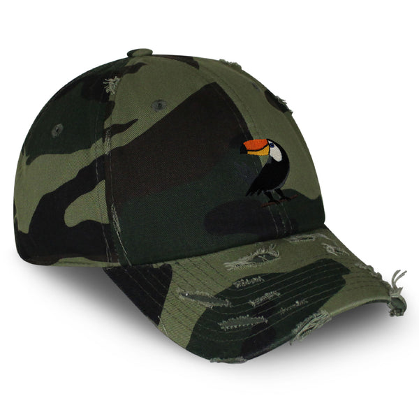 Toucan Vintage Dad Hat Frayed Embroidered Cap Bird Zoo