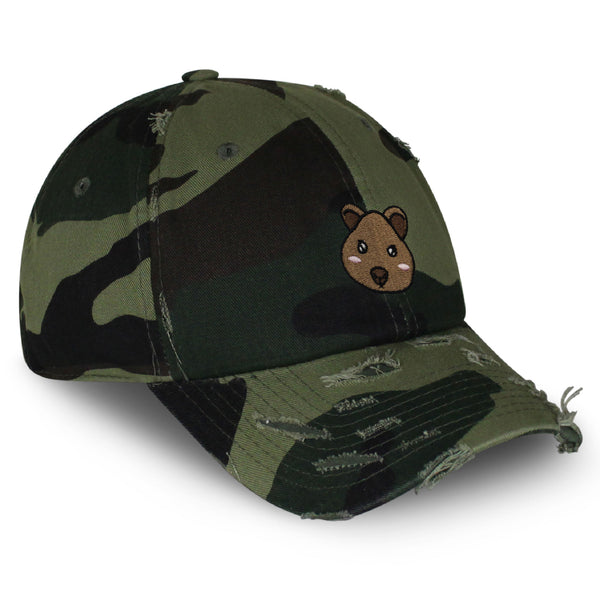 Quokka Face Vintage Dad Hat Frayed Embroidered Cap Cute Animal