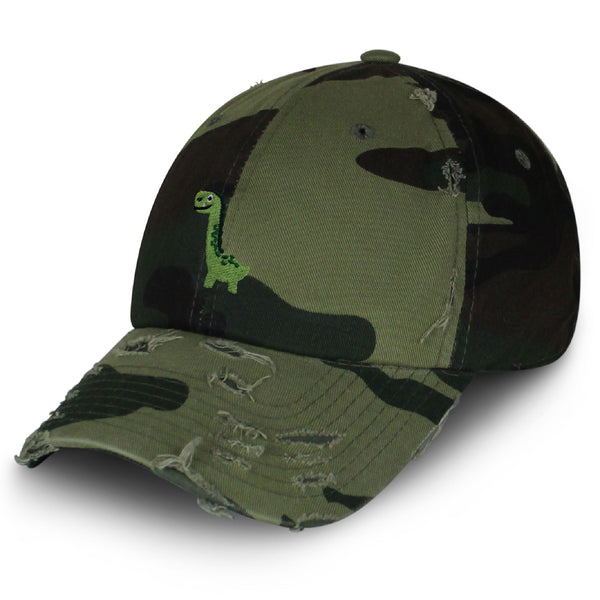 Apatosaurus Dinosaur Vintage Dad Hat Frayed Embroidered Cap Child Kid, Dino