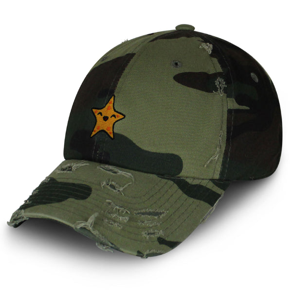 Starfish Vintage Dad Hat Frayed Embroidered Cap Ocean Fishing