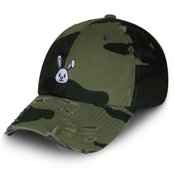 Easter Bunny Vintage Dad Hat Frayed Embroidered Cap Costume