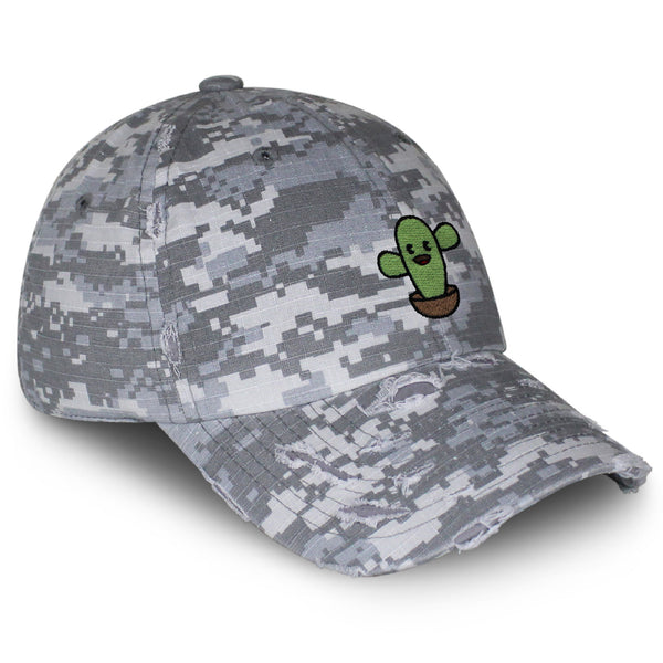 Cute Cactus Vintage Dad Hat Frayed Embroidered Cap Desert