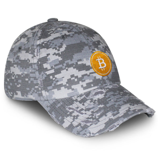 Bitcoin Vintage Dad Hat Frayed Embroidered Cap Cryptocurrency Investing