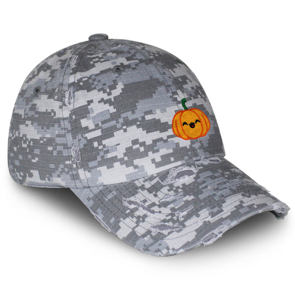 Pumpkin Vintage Dad Hat Frayed Embroidered Cap Halloween Jack