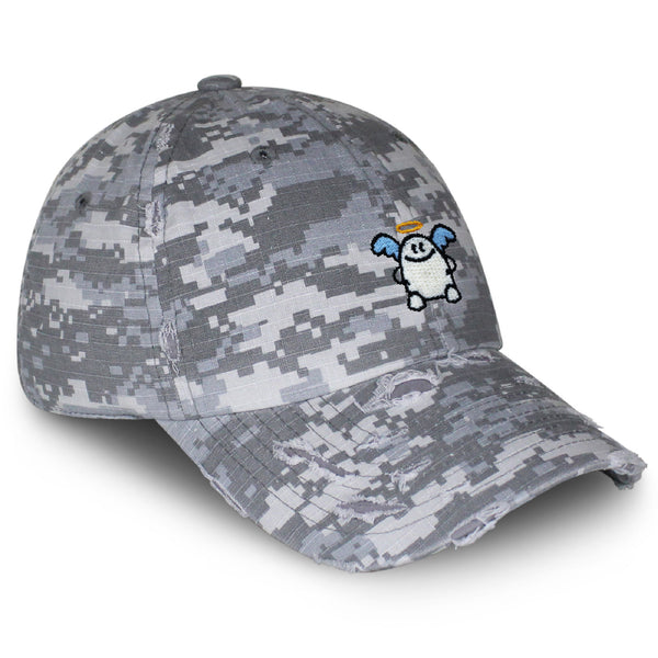 Angel Vintage Dad Hat Frayed Embroidered Cap Cartoon Animation