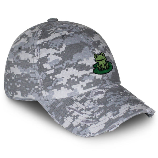 Frog Vintage Dad Hat Frayed Embroidered Cap Frog Pond, Frog