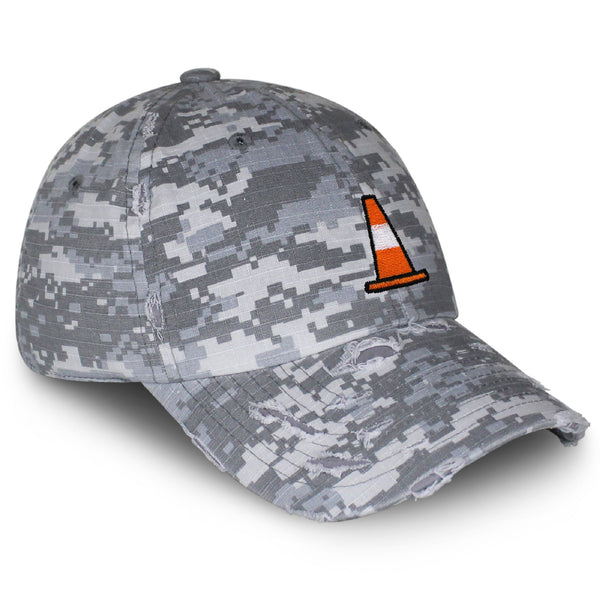 Safety Cone Vintage Dad Hat Frayed Embroidered Cap Construction