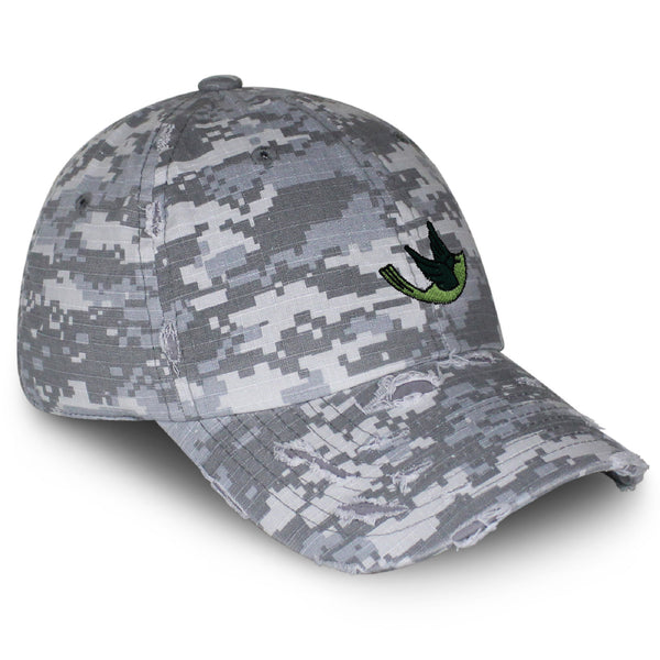 Green Bird Vintage Dad Hat Frayed Embroidered Cap Nature Animal