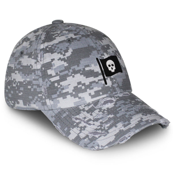 Skull Flag Vintage Dad Hat Frayed Embroidered Cap Pirate