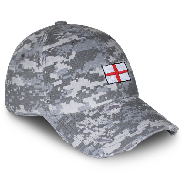 England Flag Vintage Dad Hat Frayed Embroidered Cap Fluttering