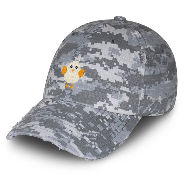 Cute Chick Vintage Dad Hat Frayed Embroidered Cap Chicken