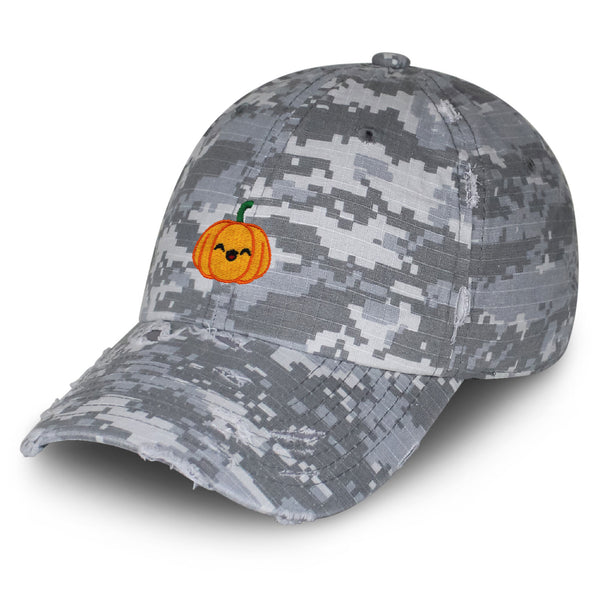 Pumpkin Vintage Dad Hat Frayed Embroidered Cap Halloween Jack