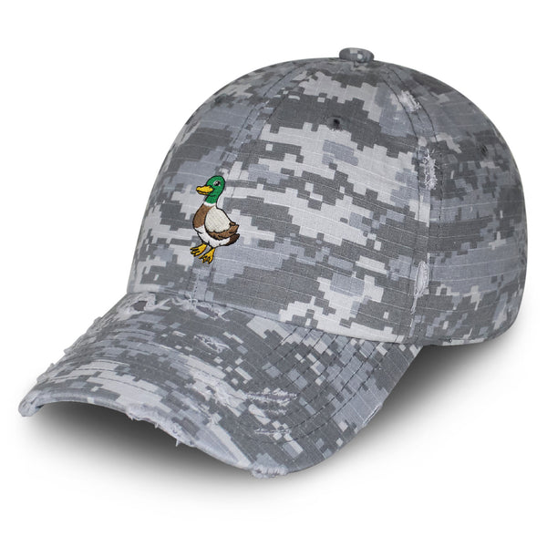 Duck Vintage Dad Hat Frayed Embroidered Cap Bird Lake