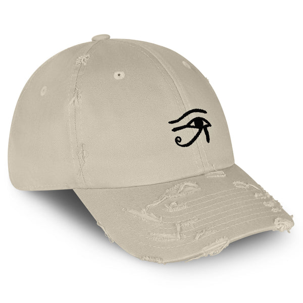 Eye of Horus Vintage Dad Hat Frayed Embroidered Cap Eyes Vision