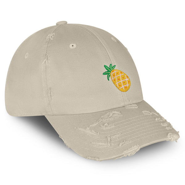 Papaya Fruit Vintage Dad Hat Frayed Embroidered Cap Pineapple