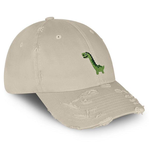 Apatosaurus Dinosaur Vintage Dad Hat Frayed Embroidered Cap Child Kid, Dino