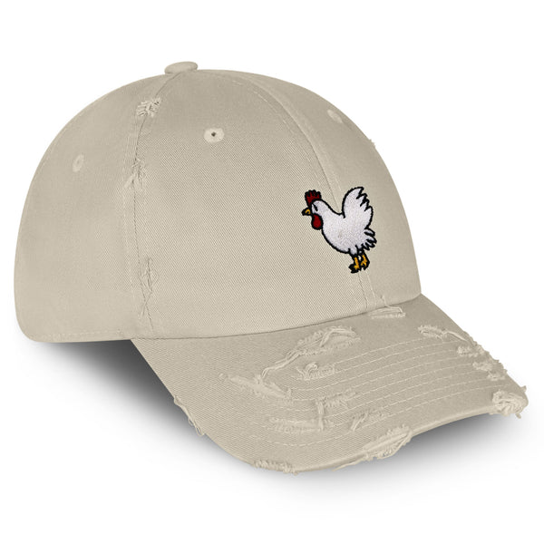 Chicken Vintage Dad Hat Frayed Embroidered Cap Chick Fried