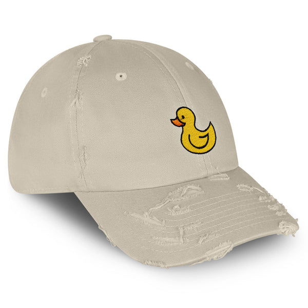 Duck Vintage Dad Hat Frayed Embroidered Cap Rubberduck Toy