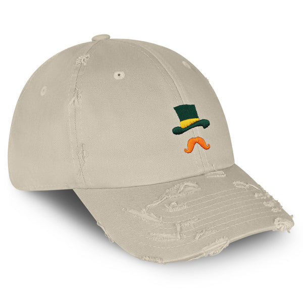 Leprechaun Vintage Dad Hat Frayed Embroidered Cap Irish