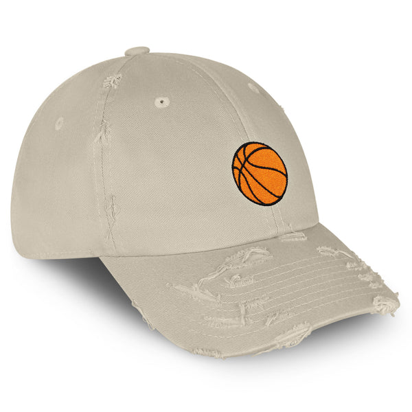 Basketball Vintage Dad Hat Frayed Embroidered Cap Sports